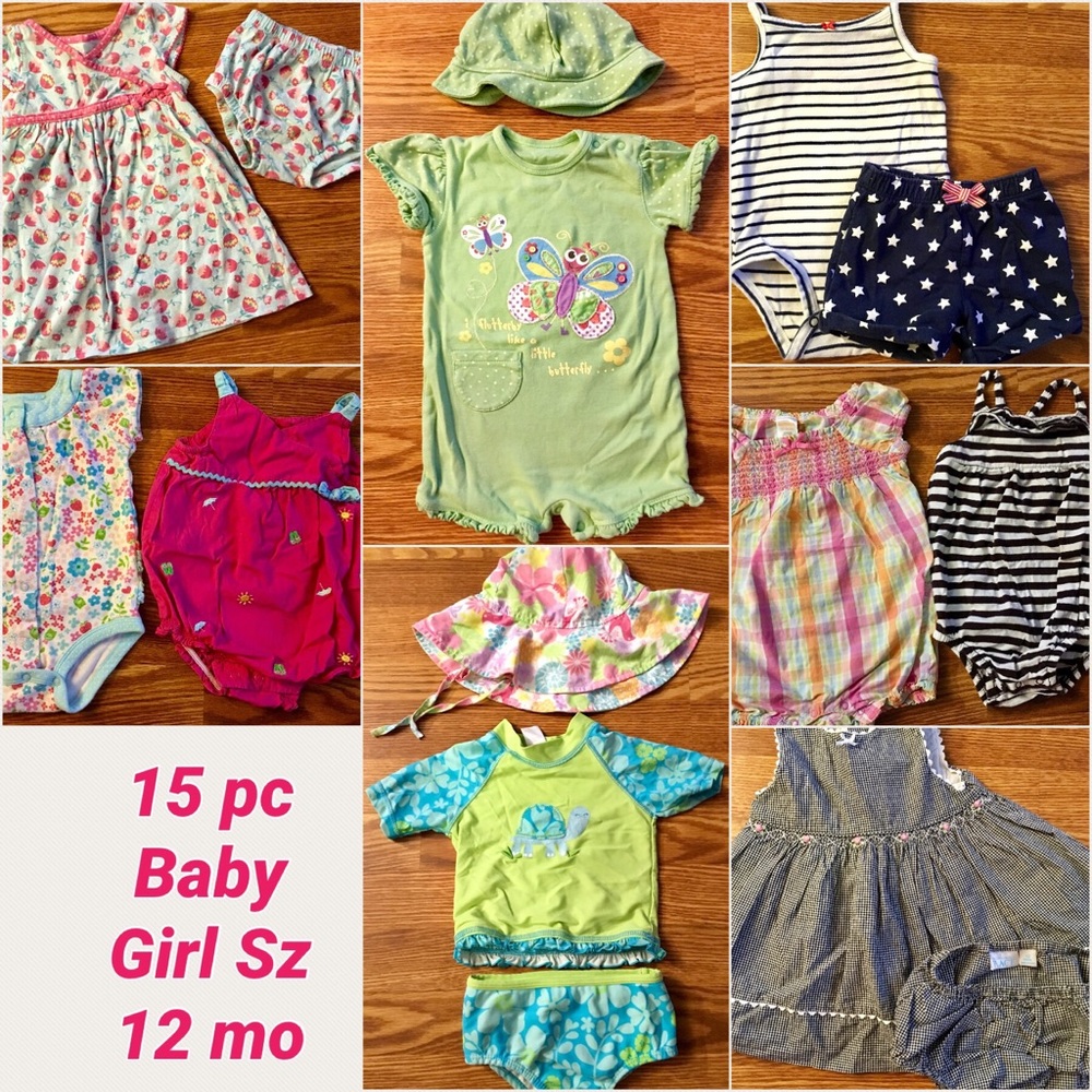 15 pc Baby Girl Lot Sz 12 Months (50)
